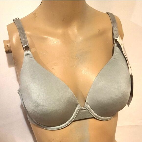 New With Tags Warmer's Satin Style T-Shirt Bra Green 36C - Picture 1 of 5